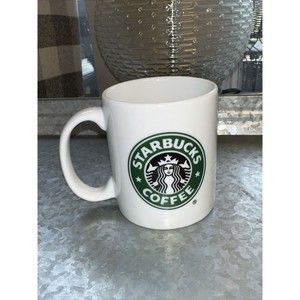 Starbucks Coffee Company Mug Ceramic Logo Drinking Cup 2005 Solid White 9 oz.